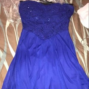 Blue high-lo gown